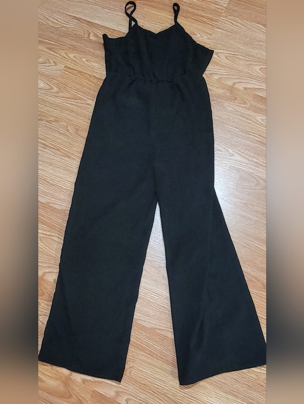 Kids Black Wide-Leg Romper- Comfortable Everyday Pants Size 11/12Y